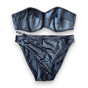Vintage 1990's deadstock black pvc bikini